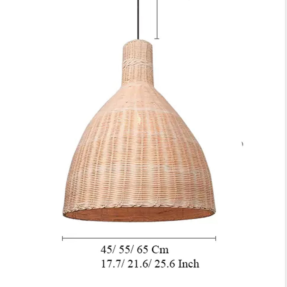 Boho Woven Pendant Light | Chic Rattan Hanging Lamp – indochinadecor