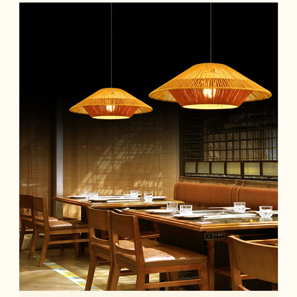 japanese rattan ceiling lamp