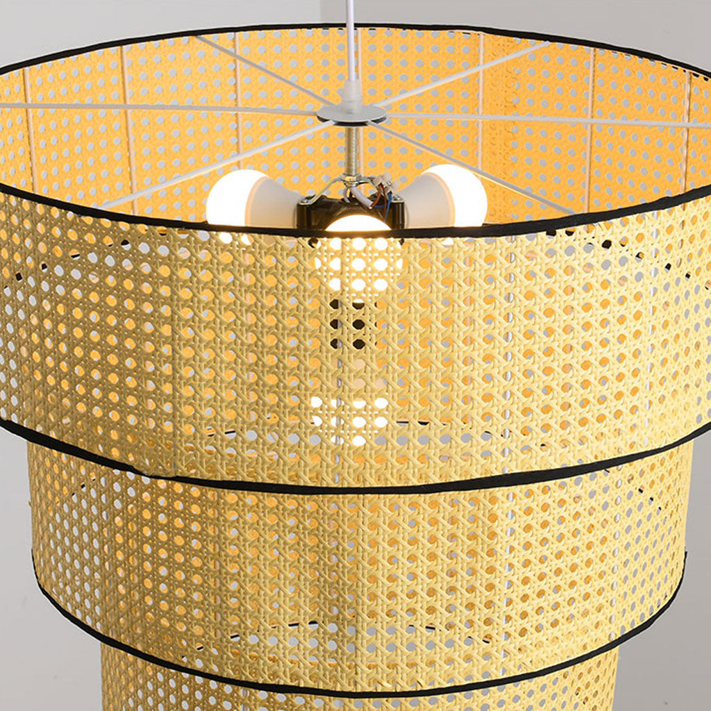 Tiered Rattan Pendant Light - Unique Layered Design