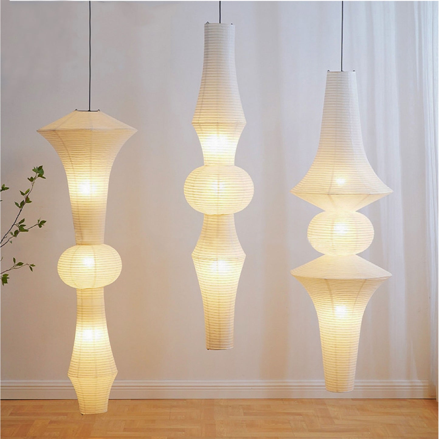 Japandi noguchi paper pendant lights