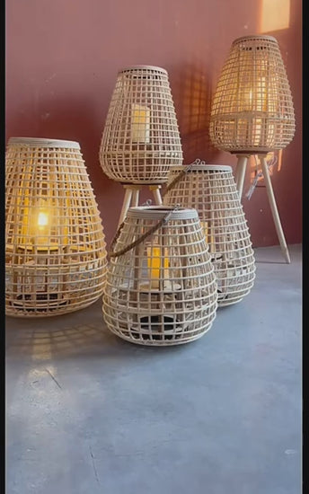 rattan floor lamp candlestick holders