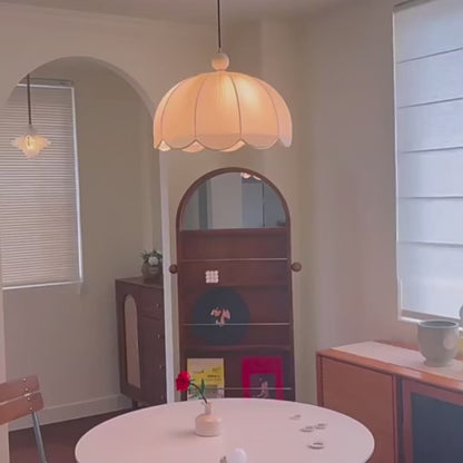 Vintage Fabric Pendant Light 