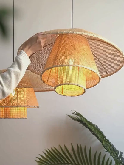 Vintage Rattan Lamp, Rattan Pendant Lights, Wicker Lampshade