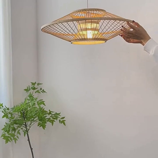 vintage bamboo pendant lamp