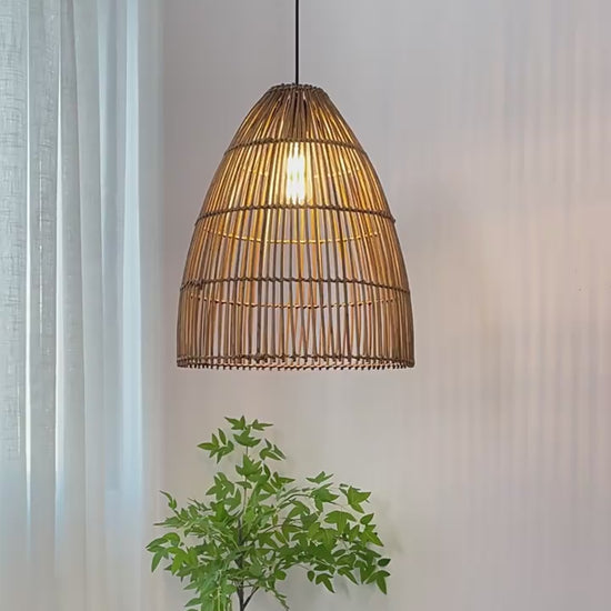 vintage rattan pendant light