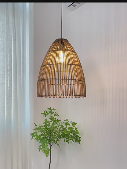 vintage rattan pendant light