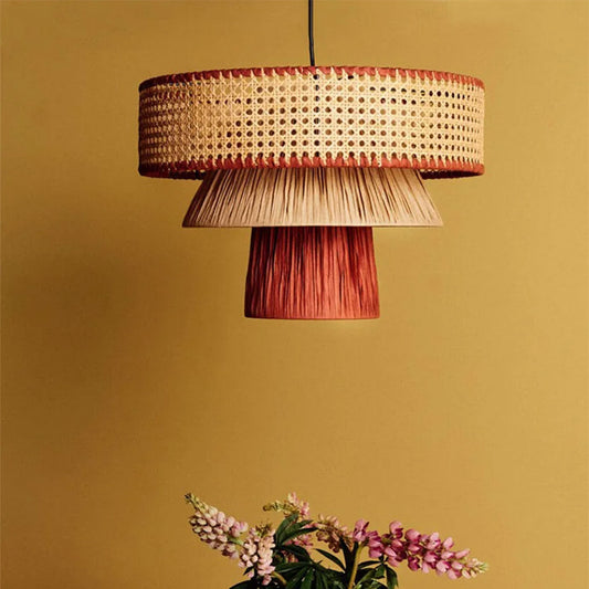 rattan raffia pendant light