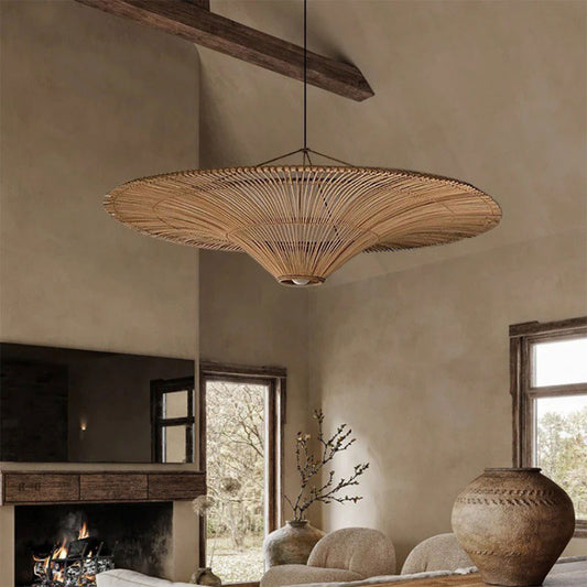 vintage rattan chandelier