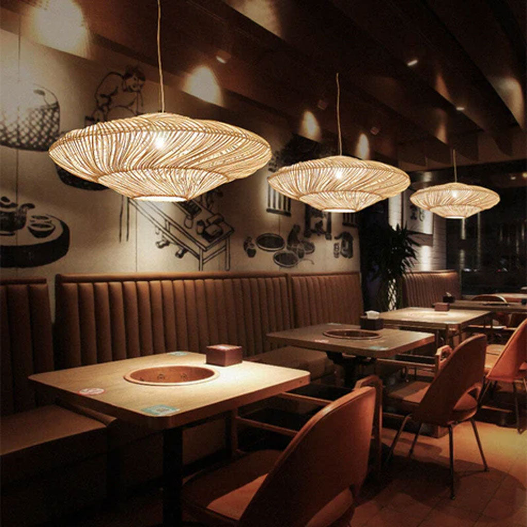 restaurant rattan pendant light 