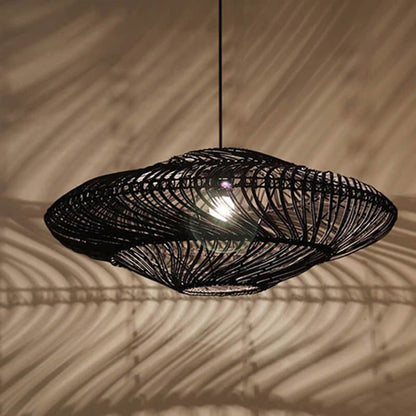 black rattan lampshade