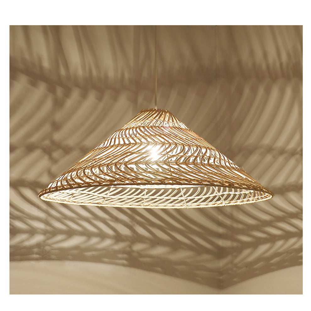 Cone Rattan Pendant Light | Bohemian Chic Ceiling Lamp – indochinadecor