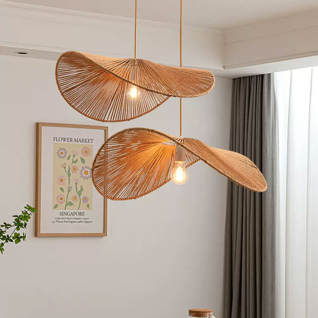 rattan pendant light, wabi sabi light fixture