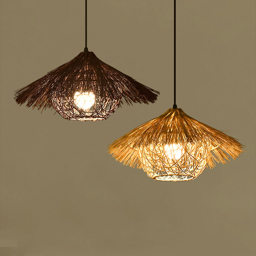 boho rattan pendant light, wicker lampshades