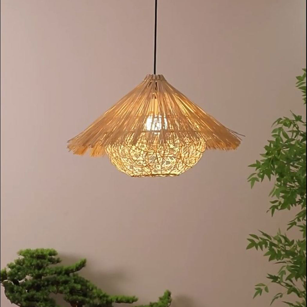 boho rattan pendant light bamboo lampshades