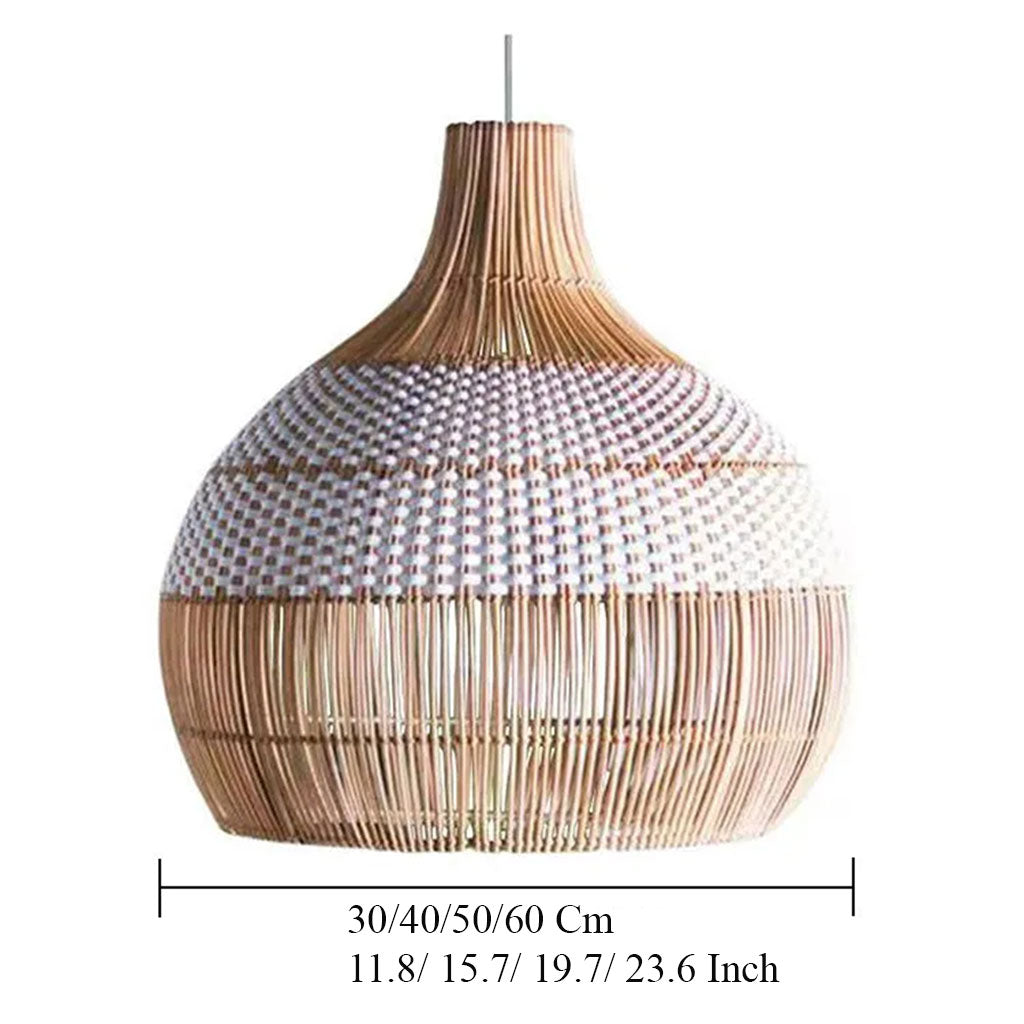 white rattan lampshade