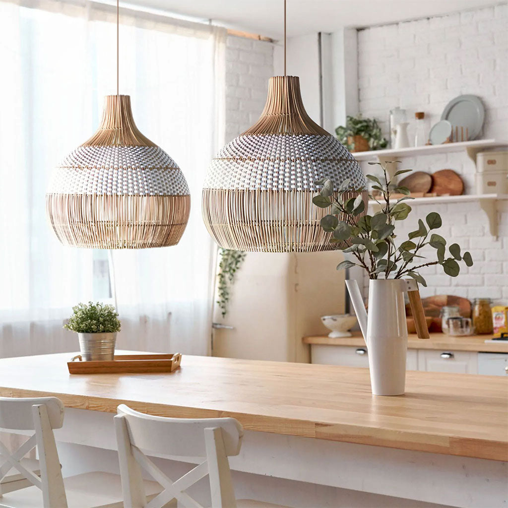 rattan kitchen island lamp