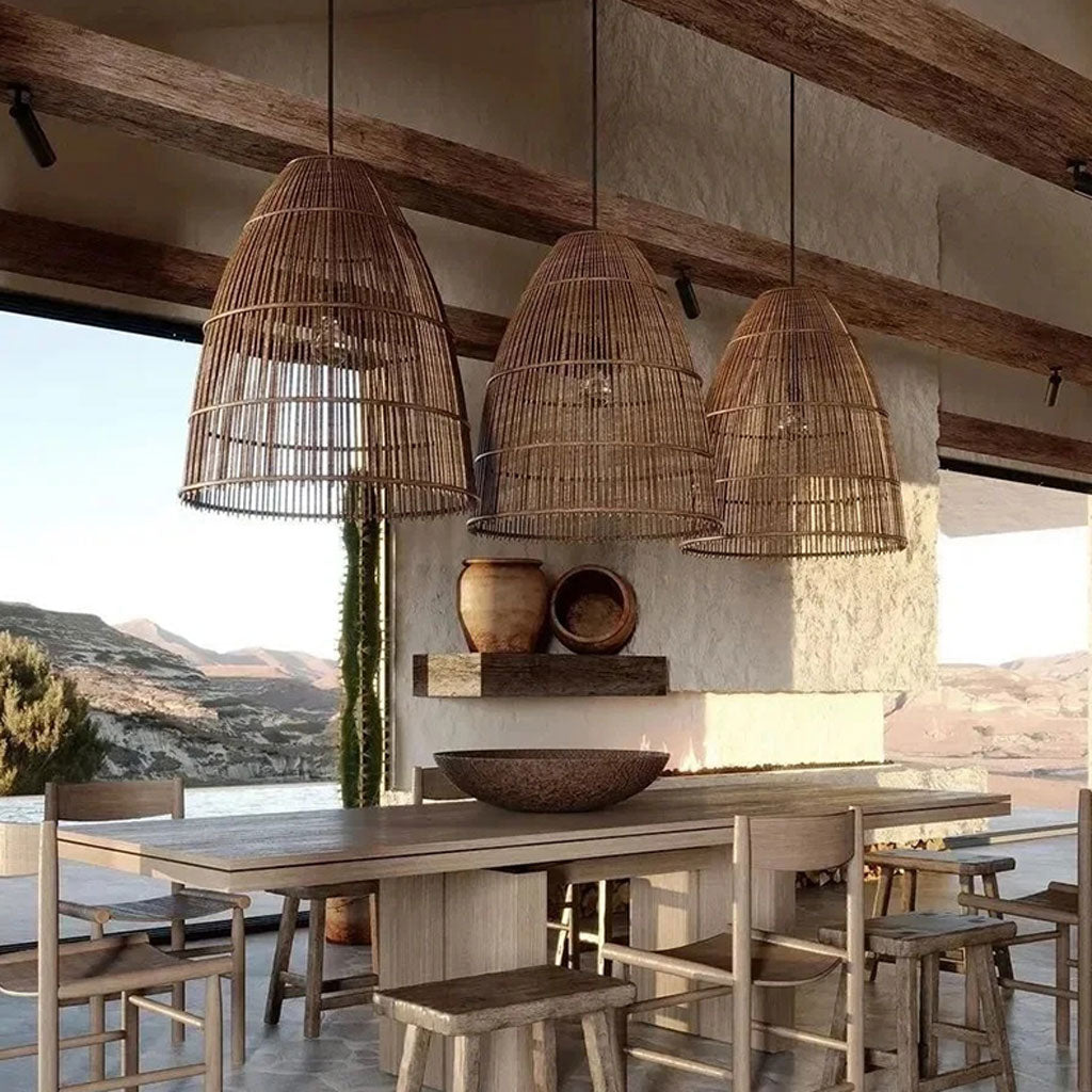 rattan kitchen island lighting