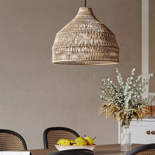 rustic rattan pendant light