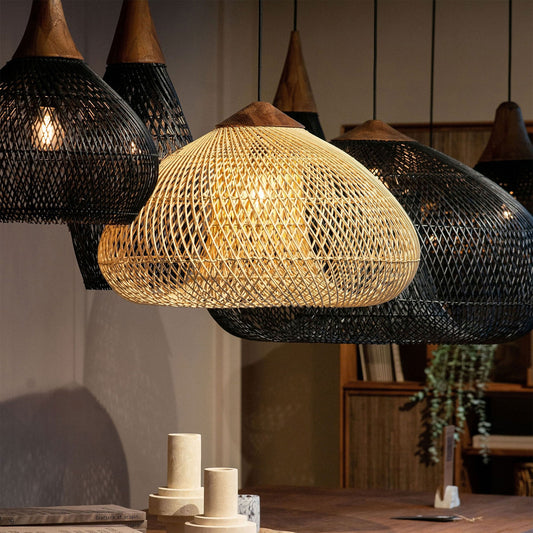 Boho rattan pendant light