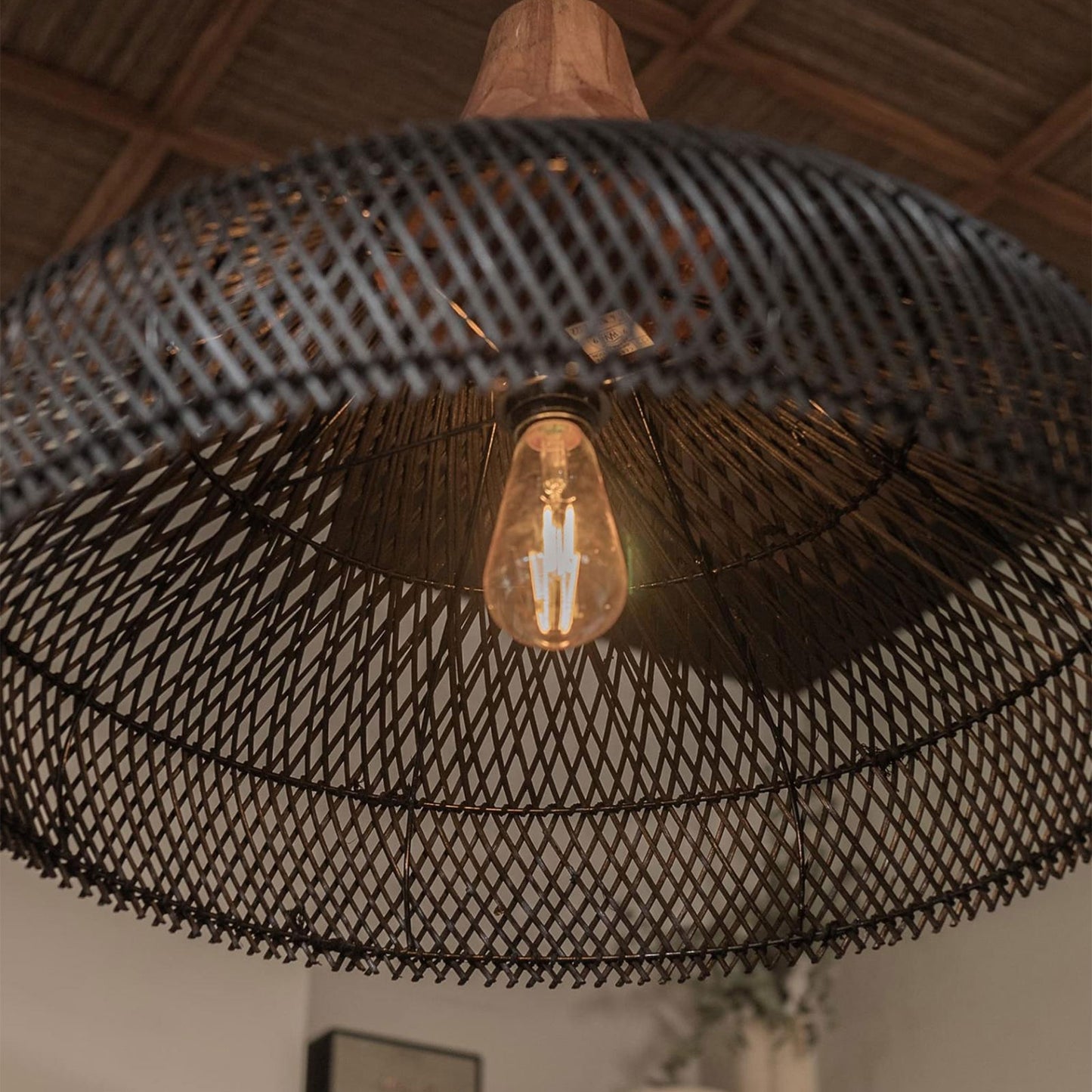 wicker rattan bamboo chandelier