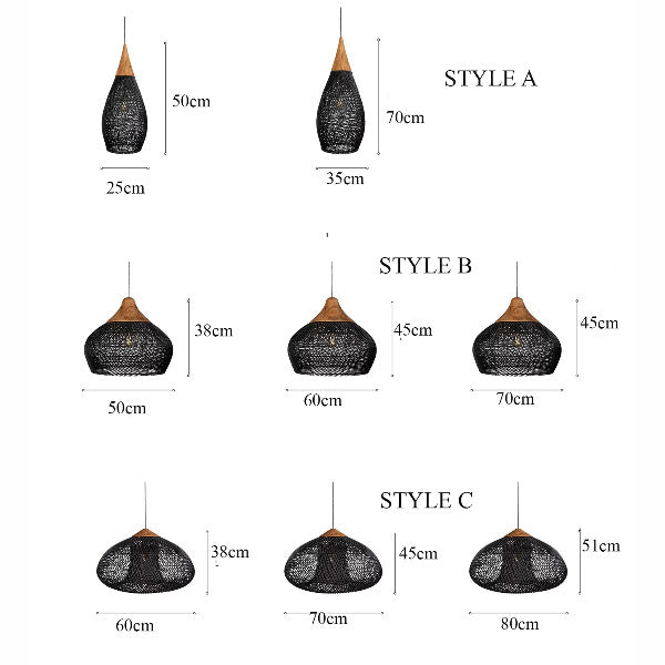 black rattan pendant lights