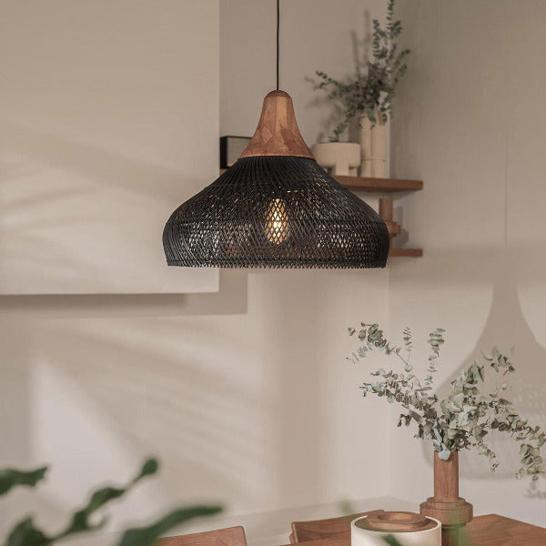 black rattan pendant lights