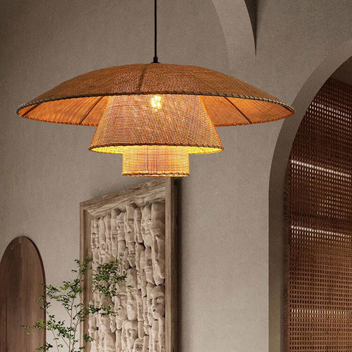 Vintage Rattan Lamp, Rattan Pendant Lights, Wicker Lampshade ...