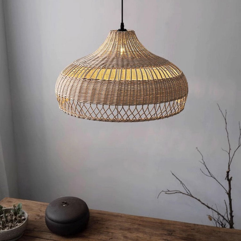 rattan pendant light, bamboo lampshades