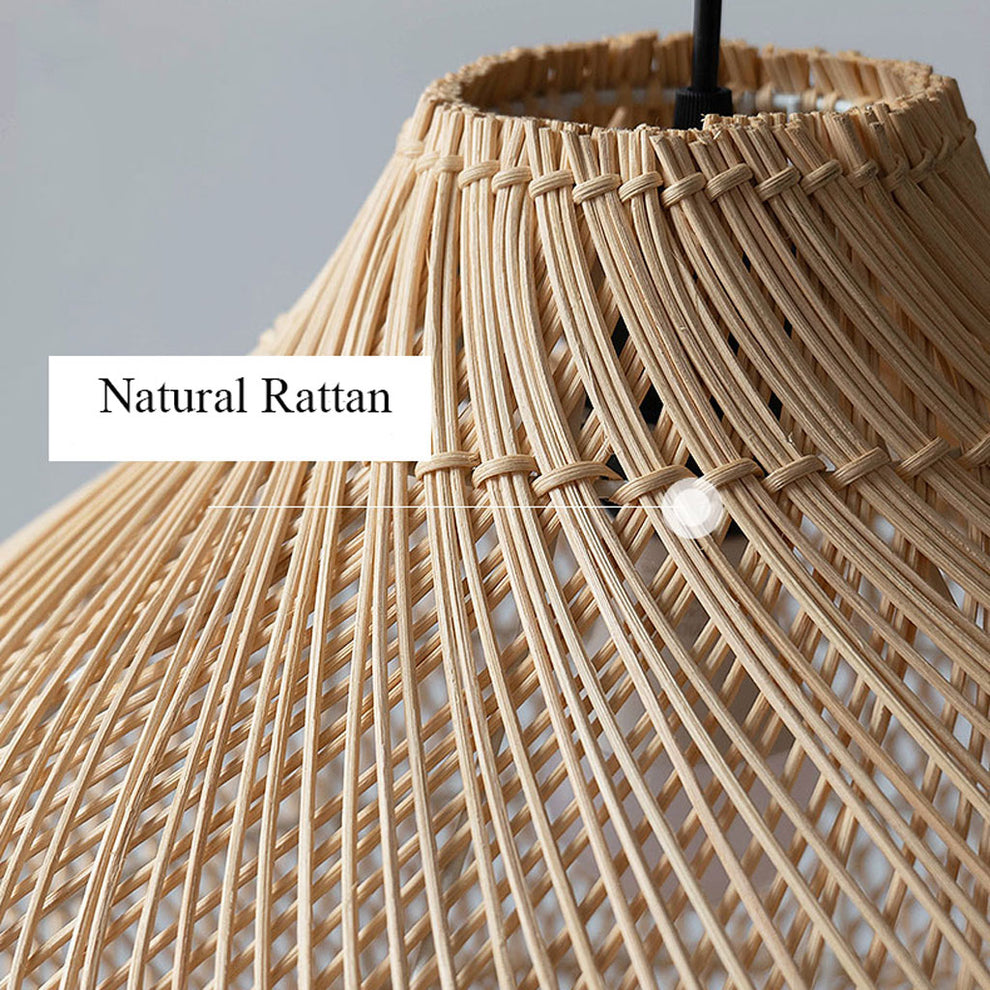 Teardrop Rattan Pendant Light - Handwoven Boho Chic Lighting ...