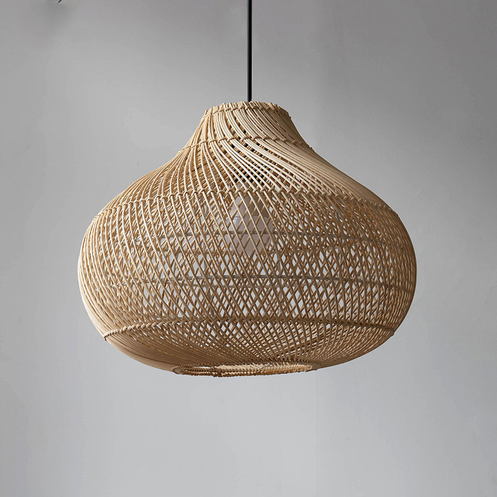 Teardrop Rattan Pendant Light - Handwoven Boho Chic Lighting ...