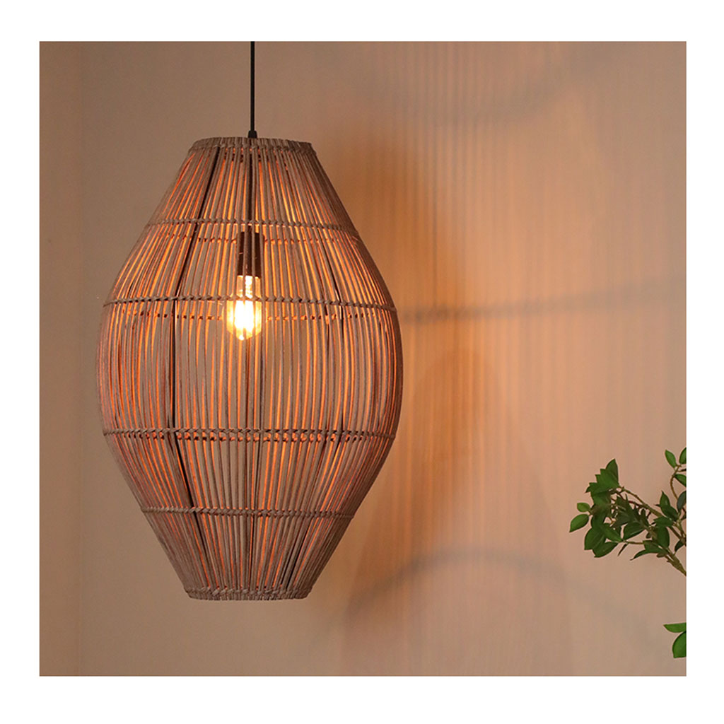 japandi bamboo pendant light