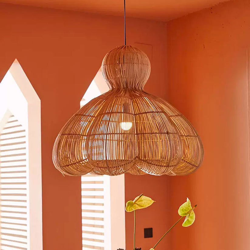 Unique Shaped Rattan Pendant Light – indochinadecor