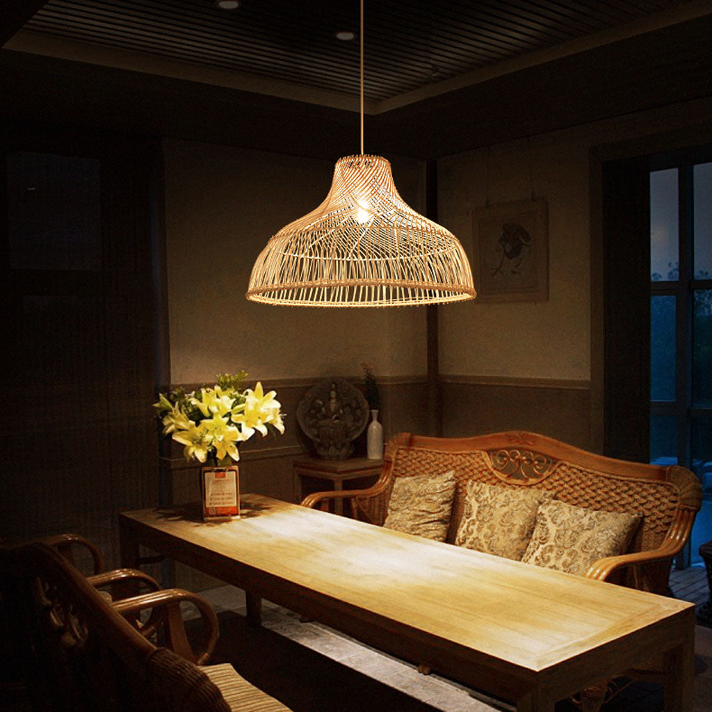 vintage rattan pendant light