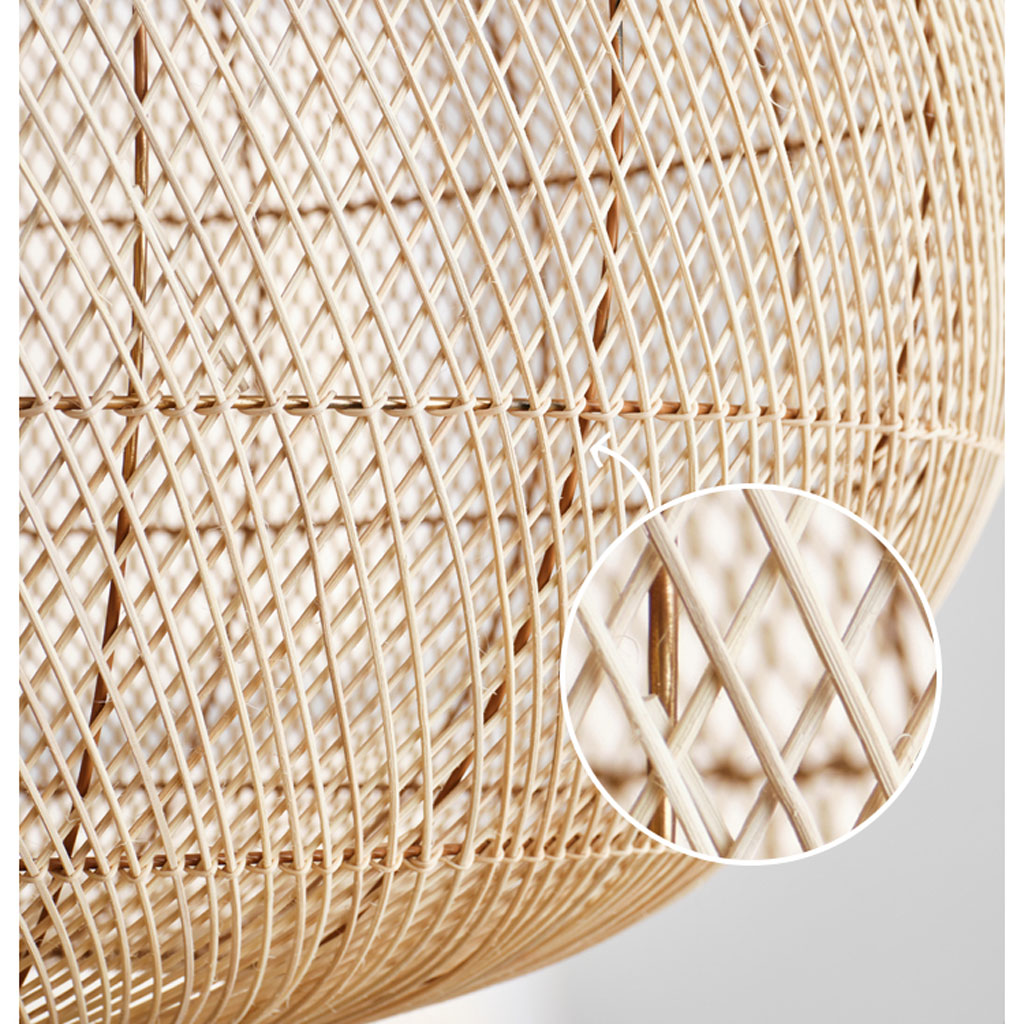 Teardrop Rattan Pendant Light - Large Woven Ceiling Lamp – indochinadecor